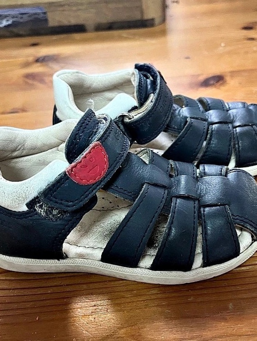 Geox Kids Black & White Sandals 24